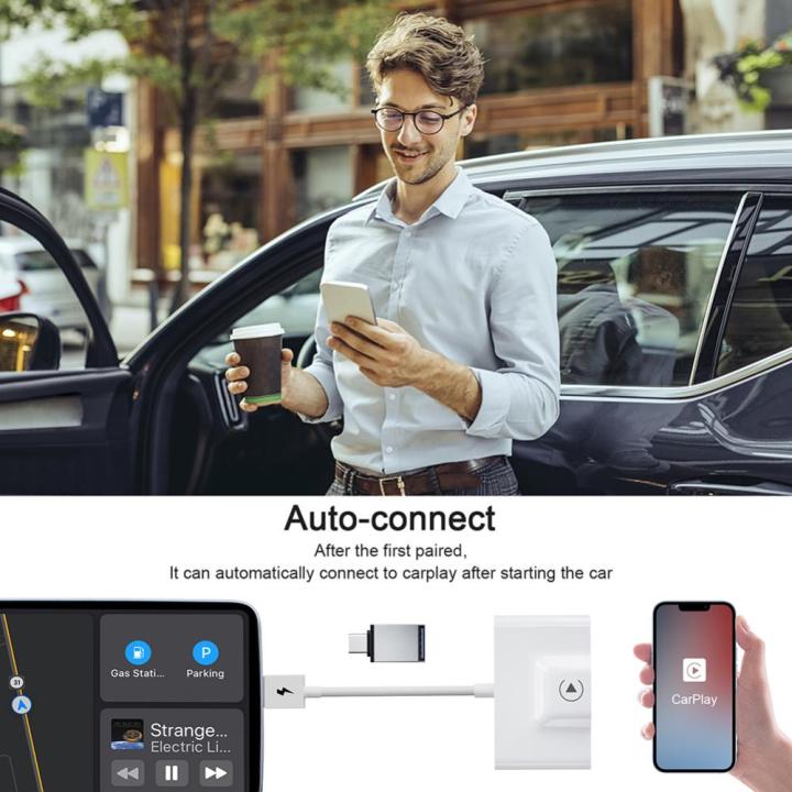 อะแดปเตอร์รถยนต์อัตโนมัติคู่-wifi-2-4-ghz-5ghz-สายไปยัง-carplay-ไร้สายบลูทูธรองรับ5-0ใช้พลังงานต่ำสำหรับระบบ-iphone-6และข้างต้น