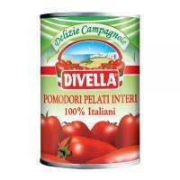 สินค้านำเข้า มีจำกัด (x2 Unit) ดีเวลล่า มะเขือเทศปลอกเปลือกในน้ำมะเขือเทศ - Peeled Tomatoes Tin Divella brand 400g