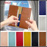 ANQII สีทึบทึบ ปกหนังสือเดินทาง หนังพียู น้ำหนักเบา ผู้ถือหนังสือเดินทาง ใช้ได้ทุกเพศ กระเป๋าใส่หนังสือเดินทาง สำหรับผู้หญิง