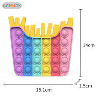 CYF ของเล่นประสาทสัมผัสดันเด้งสำหรับเด็กและผู้ใหญ่ Relief ความเครียดรูปร่างเฟรนช์ฟรายแฮมเบอร์เกอร์สำหรับโรงเรียนและสำนักงานที่บ้าน