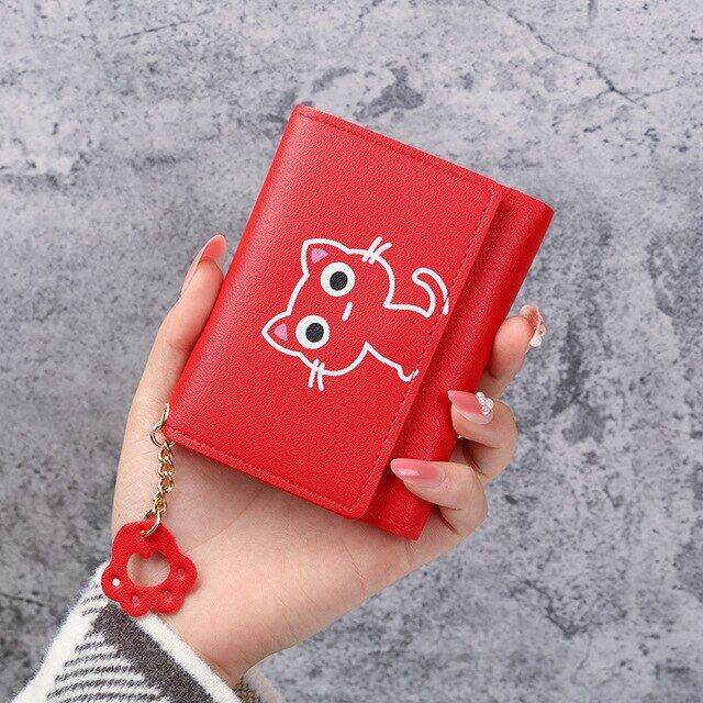 2023-new-womens-wallet-cute-cat-short-wallet-leather-small-coin-purse-girls-money-bag-card-holder-ladies-female-hasp-wallet