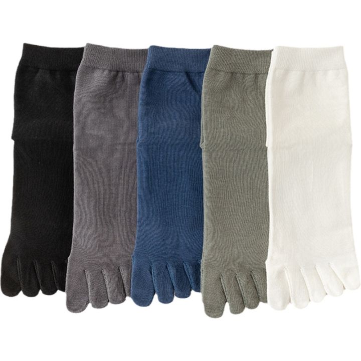 mid-tube-socks-mens-five-finger-seasons-sole-care-pedicure-acupoints-sweat-absorbing