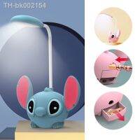 ◙☇✿ Disney Stitch Angel Led Desk Lamp With Pencil Sharpener Foldable Light Cute Usb Charging Table Lamp For Classmates Surprise Gift