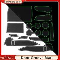 เสื่อกรูฟประตู14ชิ้นสำหรับมิตซูบิชิปาเจโรสปอร์ต2015 2016 2017 2018 2019 Montero Sho Ruer ประตูสล็อตกระดาษรองแก้วตกแต่ง