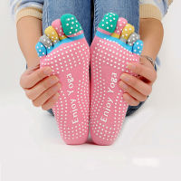 2021Colorful Women Yoga Socks Non-Slip Ladies Dance Socks Cotton Healthy Sports Five-toed Socks