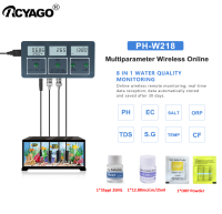 RCYAGO ไวไฟพีเอชมิเตอร์8 In 1สมาร์ทตัวทดสอบคุณภาพน้ำ Ph/ec/orp/tds (PPM)/Cf/salt/s.g/เครื่องวัดอุณหภูมิ Tuya ฟังก์ชั่นล็อกข้อมูลแอปสำหรับพิพิธภัณฑ์สัตว์น้ำไฮโดรโปนิกส์