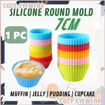 12pcs Silicone Mold Heart Muffin Cupcake Silicone Forms 7cm