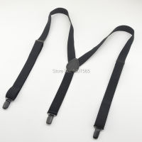 แฟชั่นสีดำขนาดใหญ่ขนาด 3 คลิป Unisex Suspenders สำหรับผู้หญิง Mens Braces สำหรับกางเกงยืดหยุ่นเข็มขัดสายรัด 110 และ 120 ซม.-VXCB MALL