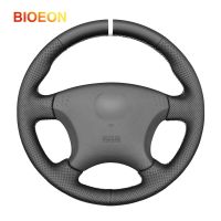 BIOEON Black PU Artificial Leather Steering Wheel Cover Wrap for Honda Civic 7 2003 2004 2005 Steering Wheels Accessories