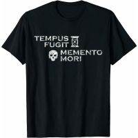 ผ้าฝ้ายแท้เสื้อยืด พิมพ์ลายกราฟฟิค Latin Phrase Tempus Fugit Memento Mori ตลกS-4XL  8WVK