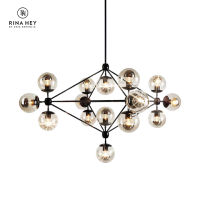 RINA HEY AUSTIN/15 โคมไฟ โคมไฟห้อยเพดาน โคมไฟตกแต่งเพดาน ไฟติดเพดาน Pendant lamp W107 x D107 x H81 cm – สี ดำ