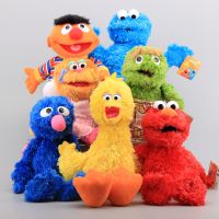 9 Styes เด็กของเล่นเพื่อการศึกษางาถนนตุ๊กตาหุ่นมือของเล่นตุ๊กตา Elmo คุกกี้มอนสเตอร์นกใหญ่ยัดตุ๊กตา35เซนติเมตร