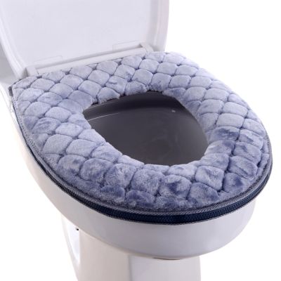 【LZ】 Toilet Seat Cover Pad Soft Toilet Seat Cushion Toilet Seat Warmer Washable Toilet Seat Cover Mat with Zipper Closure