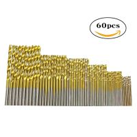 60pcs Titanium-plated Twist Drill Bit High Speed Steel Straight Shank Electric Drill Hole Drill Bit 1.0mm-3.5mm Drill Bit Set