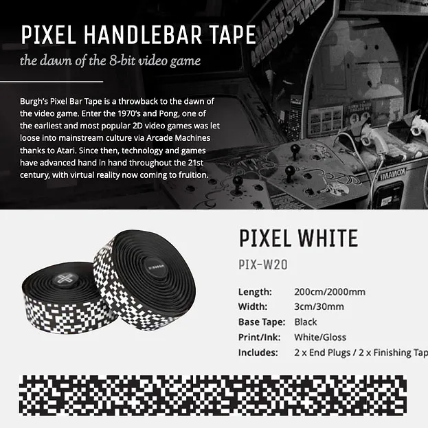 Burgh Pixel White Bar Tape