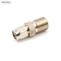 Witkitty F TYPE FEMALE TO SMA MALE plug ตัวเชื่อมต่ออะแดปเตอร์ Coaxial Silver TONE