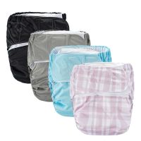 1Pc Reusable Oversized Waterproof Hook&amp;Loop Adult Cloth Diaper With Insert For Adult Elderly