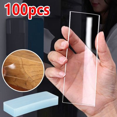 100pcs Adhesive Double Sided Tape Reusable Magic Nano Tape Transparent Traceless Reusable Waterproof Self Adhesive Wall Sticker Adhesives Tape