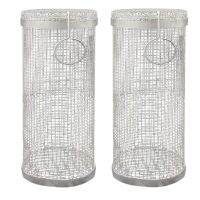 2Piece BBQ Mesh Grill Grate Meshes Racks Grid Stainless Steel Silver 30Cm for Outdoor Picnic Party &amp; Gathering with Hook