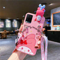 My Melody กระเป๋าสะพายข้างเคสโทรศัพท์สำหรับ VIVO Y22 Y22S Y16 Y35 V25 V25E Y21 Y21s Y33s การ์ตูนซิลิโคนนุ่มน่ารัก Full Edge เคสป้องกัน VIVOY21 VIVOY33s