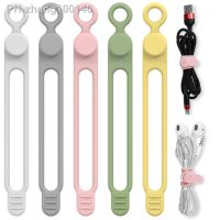 5Pcs Cable Ties Cord Organizer Management Silicone Wire Holder Straps Zip Clips Reusable Tie Wraps Keeperwinder Rubber