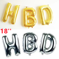 ลูกโป่งฟอยล์ 18นิ้ว เซ็ทตัวอักษร HBD ลูกโป่ง วันเกิด ส่งไว จากไทย