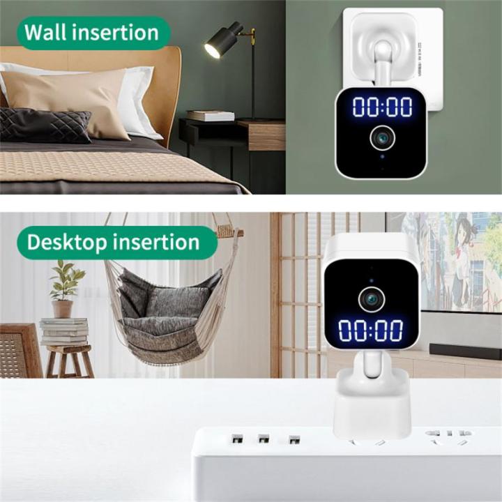 zzooi-ryra-smart-life-wifi-ip-camera-wall-mount-black-white-digital-clock-cam-indoor-wireless-surveillance-home-security-baby-monitor