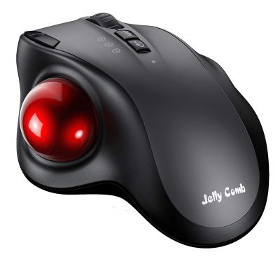 Jelly Comb Rechargeable Trackball Mouse Bluetooth+2.4G Dual Mode Wireless Mouse for PC Mac for Computer for Laptop Tablet Gamer
