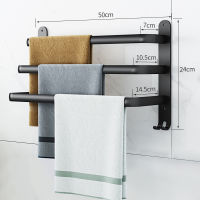 Punch-Free Wall Multi-Layer Aluminum Bathroom Towel Rack Simplicity Black Towel Rack Hooks Slipper Towel Bar Self Mount Hanger