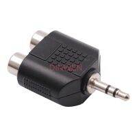 ;[-./ Stereo 3.5Mm Plug To 2 RCA Jacks Connector Male To Female Y Splitter Adapter For Hifi Audio TV AMP Nickel Brass Conductor 1PC