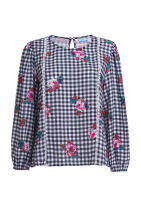 Ohayo เสื้อแขนยาวลายสก๊อต  Long Sleeve Check Print Blouse