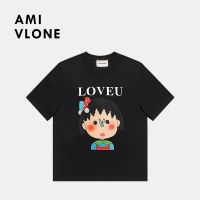 เสื้อยืดแขนสั้น พิมพ์ลายการ์ตูน Amivlone love you series เหมาะกับฤดูร้อน สําหรับผู้หญิง