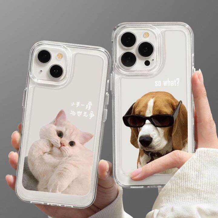 เคสโทรศัพท์มือถือแบบนิ่ม-ใส-กันกระแทก-กันรอยกล้อง-ลายแมวน่ารัก-สําหรับ-iphone-14-13-12-xs-x-xr-7-8-6-6s