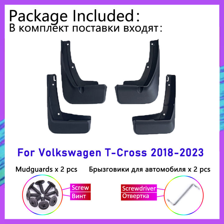 บังโคลนรถสำหรับโฟล์คสวาเกน-vw-t-cross-2023-2022-2021-2020-2019-2018ด้านหน้าล้อหลังบังโคลนยามสาดโคลนอวัยวะเพศหญิงพิทักษ์