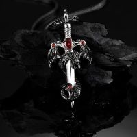 Fashion Dragon Necklace for Men charm Unisex Silver Plate Sword Pendant Personality Warrior Sword Jewelry Accessory Gift for Men Headbands