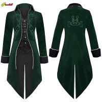 ผู้ชายยุคกลาง Tuxedo Jacket Victorian Renaissance RCosplay เครื่องแต่งกาย Steampunk Tailcoat ฮาโลวีน Carnival Party Overcoat