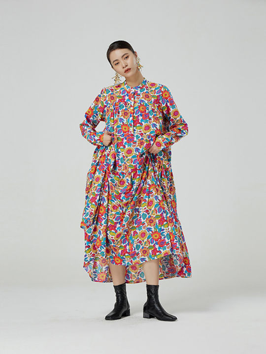 xitao-dress-floral-print-full-sleeve-dress