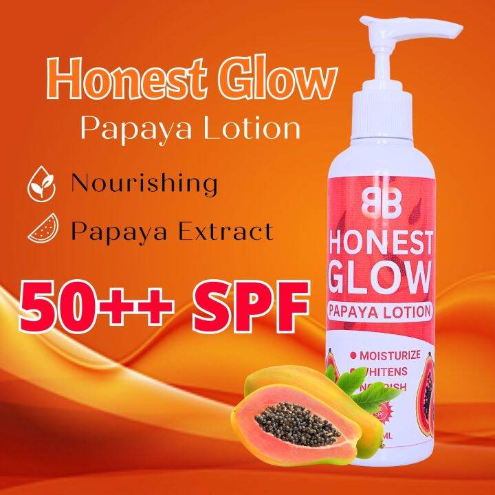 Honest Glow Papaya Lotion 200ml, Whitening Wonder Glutathione, 20x Intense Whitening. Gluta