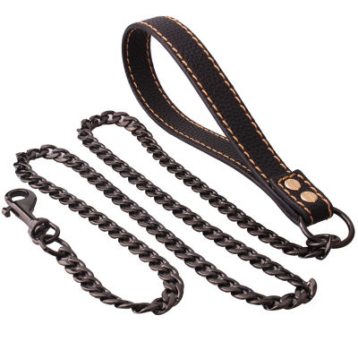 Black Gold Stainless Steel Dog Leashes Rope Training Metal Pet Leash Dogs Chain for Pet Stuff Accessories Product Pug Pitbull