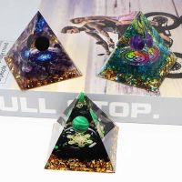 、‘】【【 Orgonite Pyramid Stone And Crystals Energy Amethyst Reiki Chakra Multiplier Meditation Craft Trinket Home Decoration Gifts