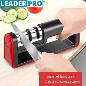 Knife Sharpener 3 Stages Professional Kitchen Sharpening Stone Grinder  knives Whetstone Tungsten Diamond Ceramic Sharpener Tool