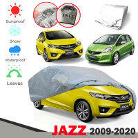 ผ้าคลุมรถยนต์ ป้องกันแดด ป้องกันฝน สำหรับรถ รุ่น HONDA JAZZ 2009 - 2020 สีเทา 1 ผืน พร้อมกระเป๋า