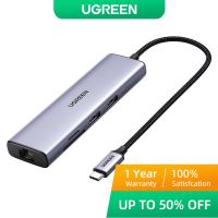 Ugreen อะแดปเตอร์ฮับ USB 4K 60Hz USB C เป็น HDMI 2.0 RJ45 USB 3.0 PD อุปกรณ์เสริม สําหรับ iPad Air 5 4 iPad Mini 6 Macbook Air iPad Pro M1 PC