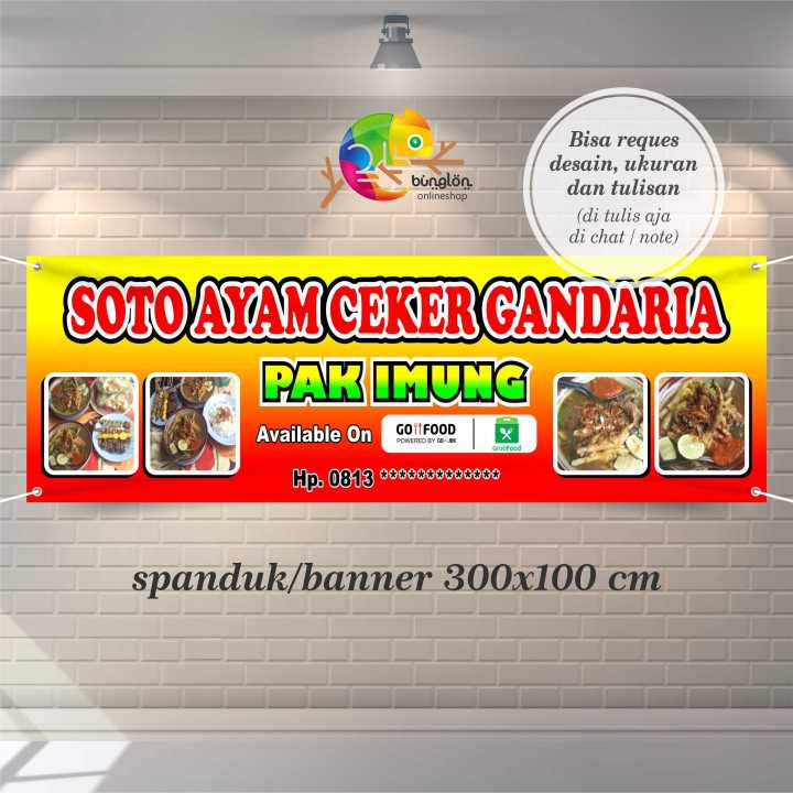 Spanduk Banner Soto Ayam, Penyetan, Pecel Lele, Nasi Uduk, Soto ...