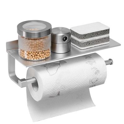 [COD] Foreign trade 304 stainless steel paper towel free punch bathroom roll hotel mobile phone storage toilet