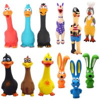 〖Love pets〗 Pets Dog Toy Rubber Pig Screaming Chicken Squeeze Sound Duck Squeaky Chew Bite Resistant Puppy Training Interactive Dropshipping