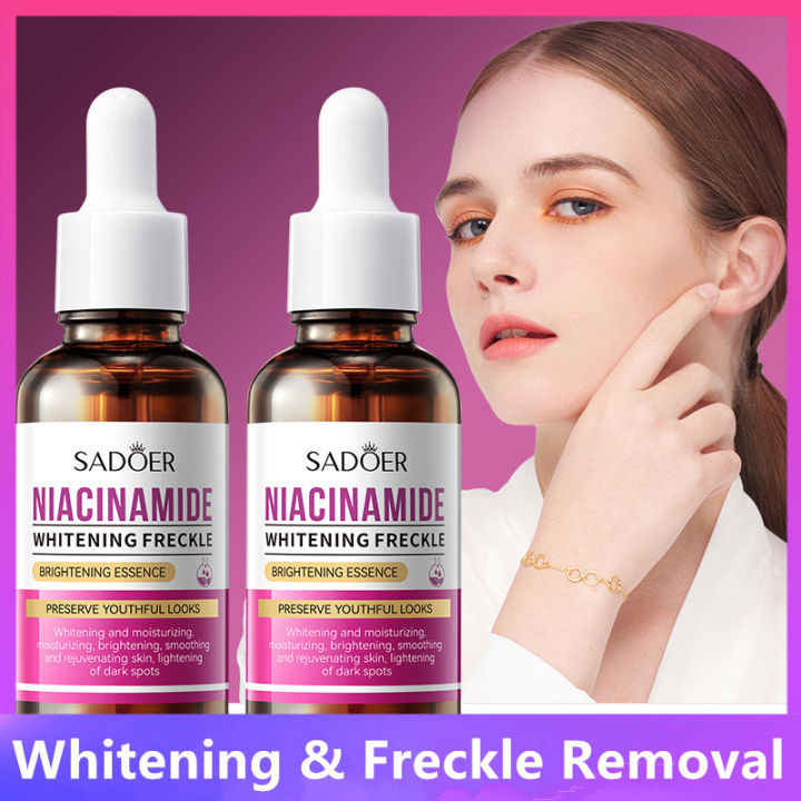 SADOER Nicotinamide Dark Spots Removal Whitening Serum Brighten Freckle Removal Essence Ml