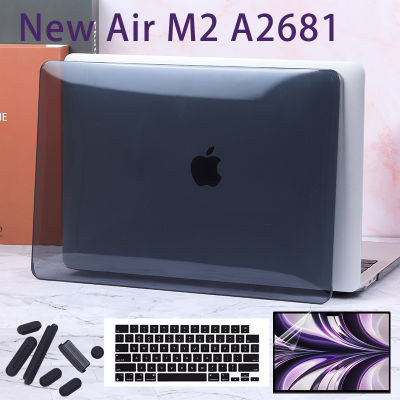 เคสสำหรับ MacBook Air 13.6นิ้วใหม่พร้อมชิป M2รุ่นปี2022 A2681เคสแข็งและแป้นพิมพ์พลาสติกสีดำที่ออกแบบมาเพื่อป้องกัน
