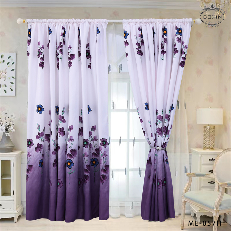 HOOK/Ring Type 3D Langsir Semi Blackout Printed Fabric Curtains Simple Shading Living Room Bedroom Balcony Curtains