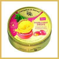 Cavendish &amp; Harvey Double Fruit Drops Grapefruit With Pineapple Filling น้ำหนัก 175 กรัม Exp.01/12/24